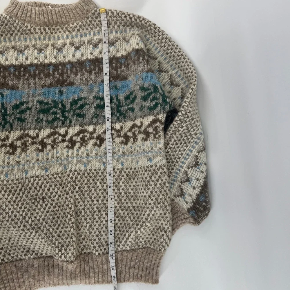Vintage Alafoss Lopi Icelandic Wool Sweater Nordic Fair Isle Made Iceland M